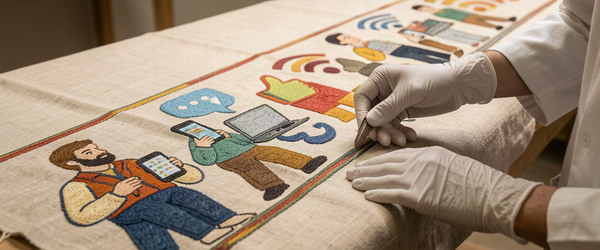 Edith Pritchett crée une tapisserie de Bayeux moderne sur l’ère numérique
